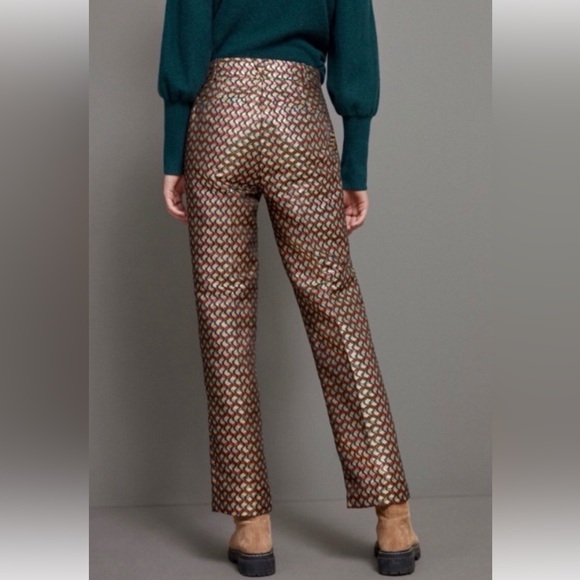 Anthropologie Metallic Patterned Trousers - Picture 2 of 9